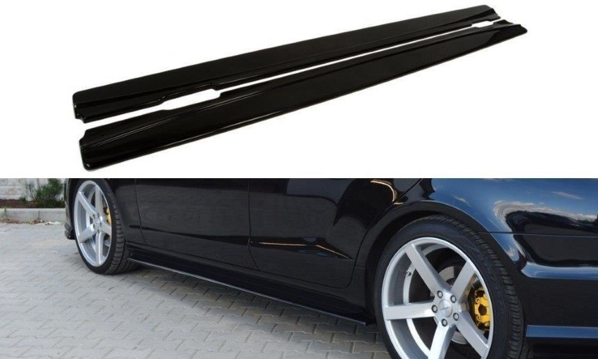 Zijskirts Mercedes CLS W218 AMG-Line Maxton Design glans zwart