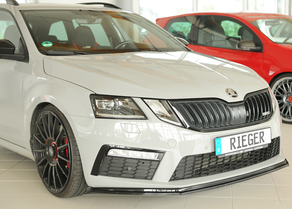 Voorspoiler Skoda Octavia RS 5E Rieger Glans Zwart