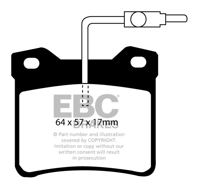 EBC Brakes PEUGEOT 605 2.0 Turbo 93-99 Remblokken achterzijde