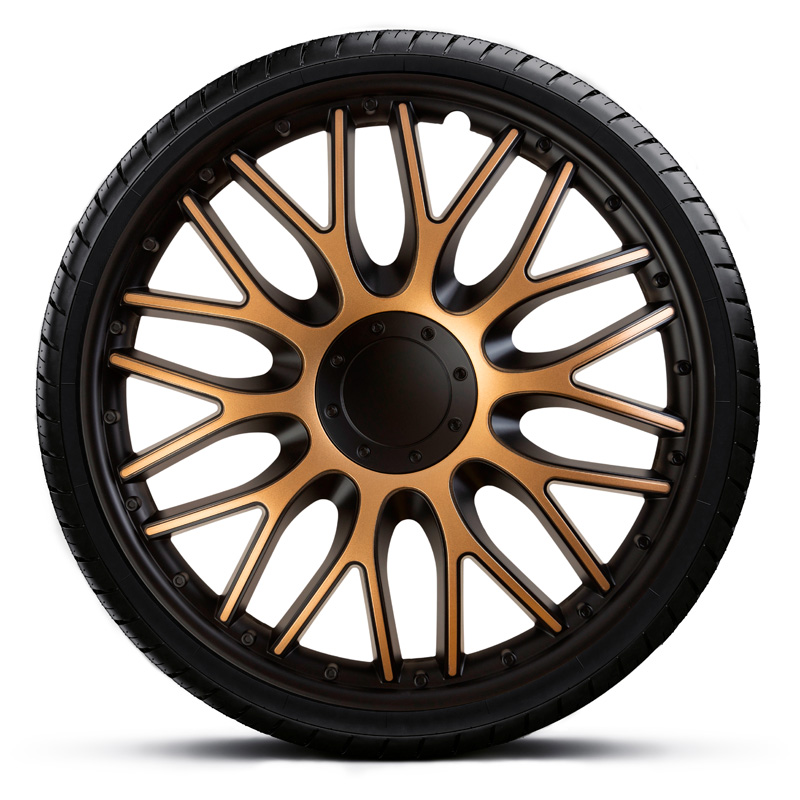 4-Delige J-Tec Wieldoppenset Orden 14-inch zwart/goud