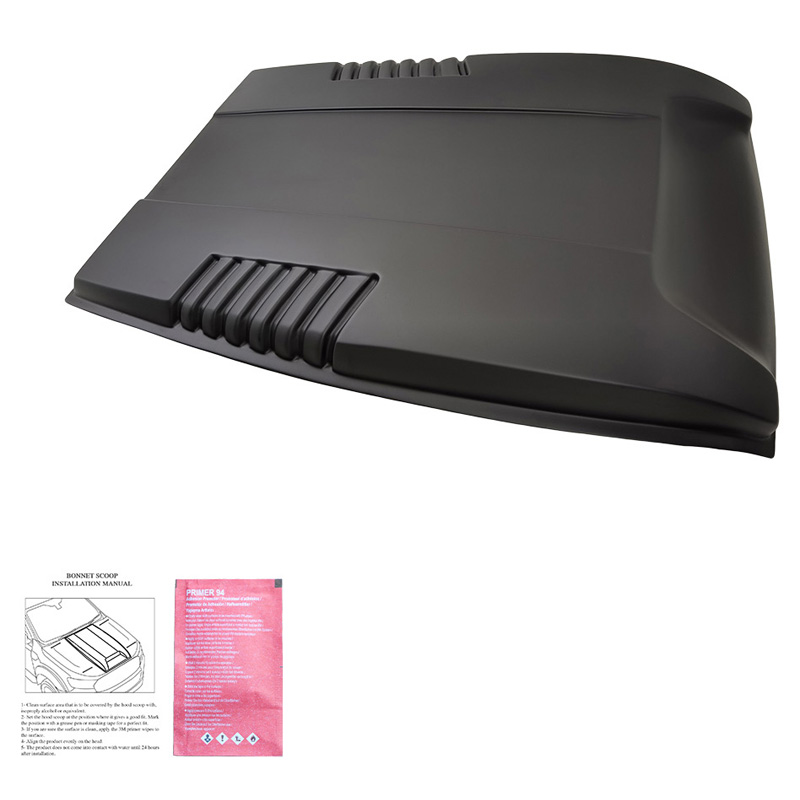 Motorkapluchtinlaat (Scoop)  Ford Ranger T7/T8 2015-2022 - Matzwart