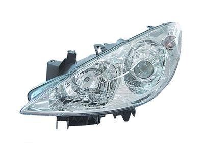 koplamp, H7+H1, incl stelmotortje, rechts Peugeot 307, 2005-2007
