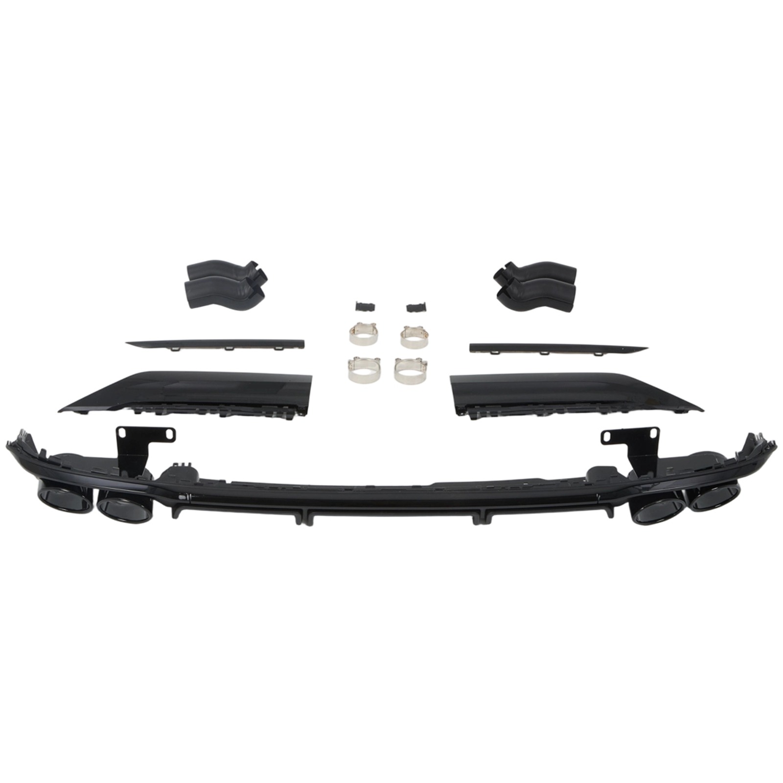 Diffusor Audi A8 (D5) S8 Look glans zwart incl. Sierstukken