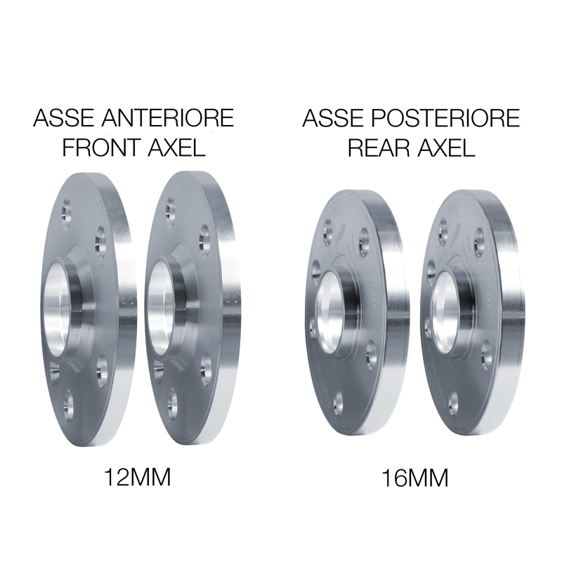 Simoni Racing Aluminium Spoorverbreder Set - 2x12mm(VA) - 2x16mm(AA) (Naaf 72,6mm) inclusief wielbouten -  BMW diversen