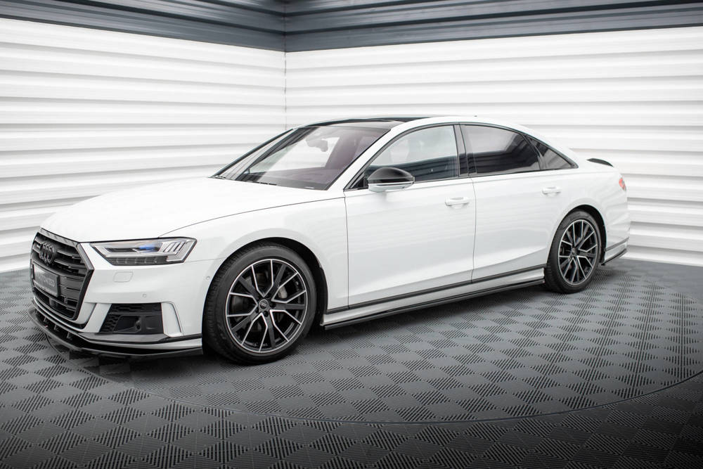 Zijskirts Audi A8 S-Line / S8 D5 Maxton Glans Zwart