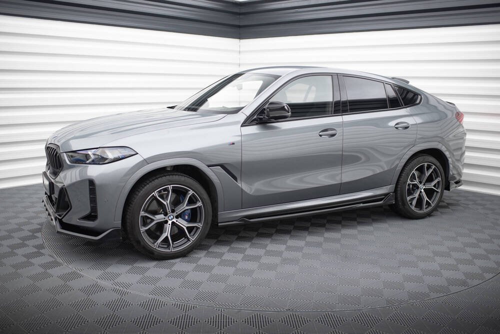 Zijskirts V.1 BMW X6 M-pakket G06 FL Maxton Glans Zwart