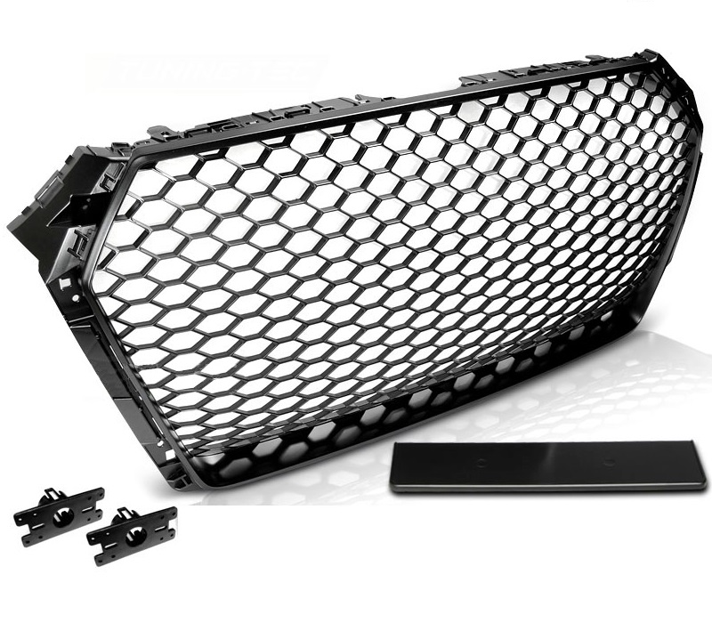 Grill Audi A4 B9 2015-2019 RS4 Look Glans Zwart