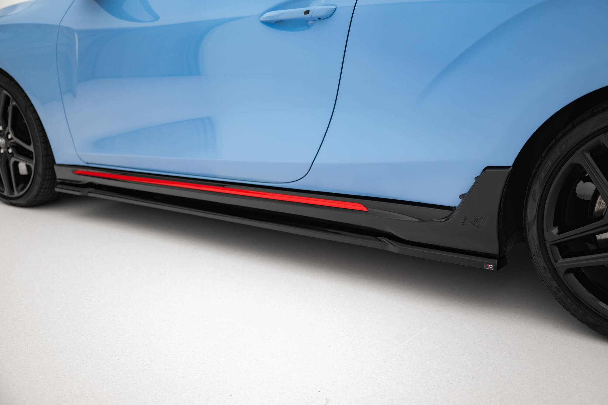 Street Pro Zijskirts Hyundai Veloster N MK2 Maxton Glanzend zwart