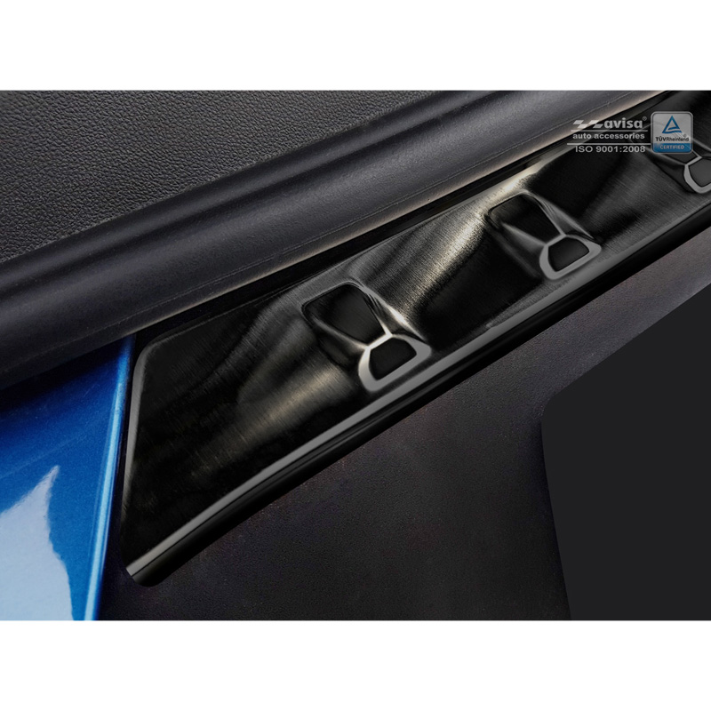 Zwart RVS Achterbumperprotector  Opel Grandland X 2017-2021 'Ribs'