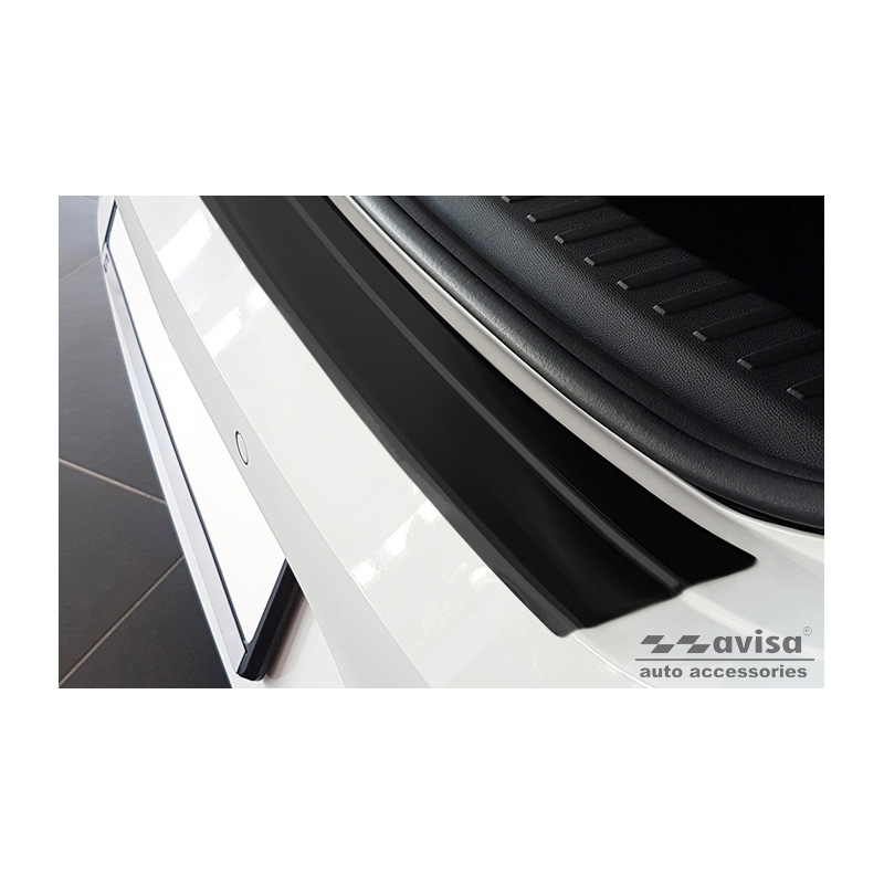 Zwart RVS Achterbumperprotector  Seat Leon IV HB / Cupra Leon HB (KL) 5-deurs 2020-2024 & FL 2024-