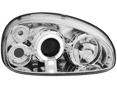 Koplampen Opel Corsa B 93-00  Angel Eyes chroom