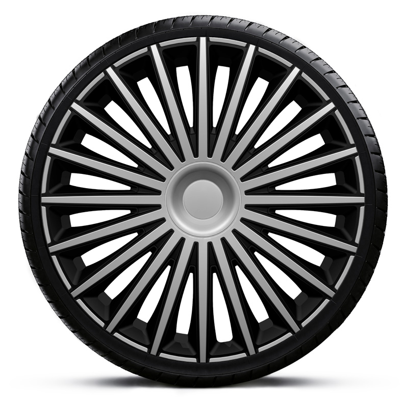 4-Delige Wieldoppenset Dakota 15-inch zilver/zwart
