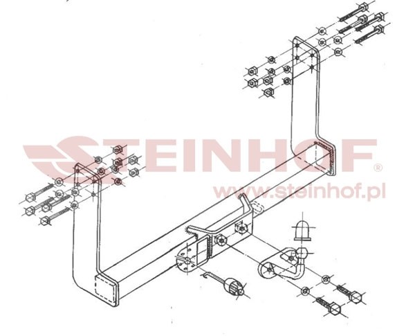 Trekhaak VW LT 46 Pick-Up (dubbele wielen) 1995-2006