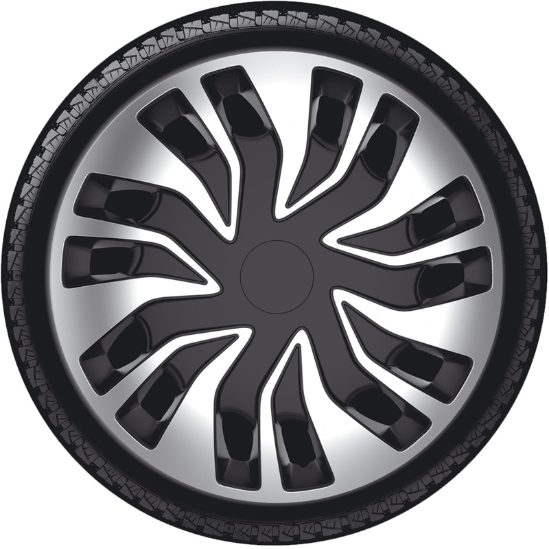 4-Delige Wieldoppenset Fast-VAN 15-inch zilver/zwart (bol)