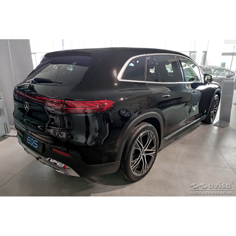 Zwart RVS Achterbumperprotector  Mercedes EQS SUV (X296) 2022- 'Ribs'
