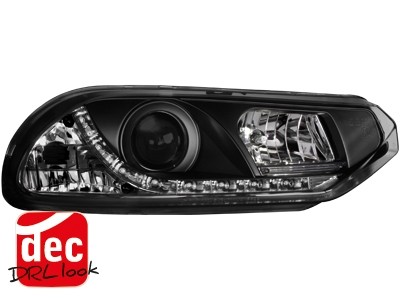 Koplampen Alfa Romeo 156 LED Devil Eyes DRL look Zwart