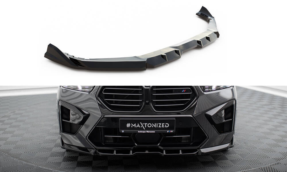 Voorspoiler BMW X5M F95 Facelift Maxton Glans Zwart