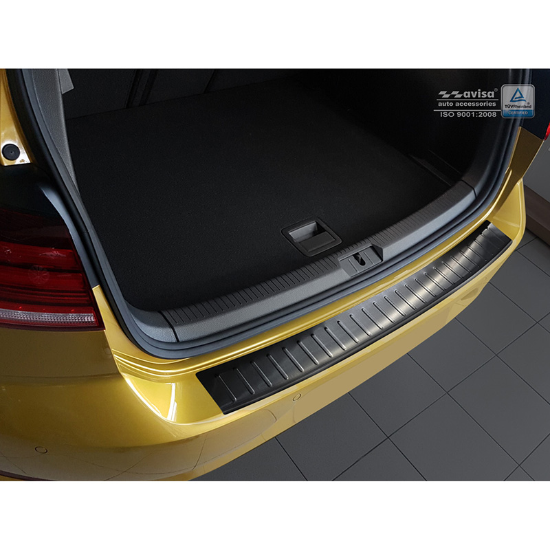 Zwart RVS Achterbumperprotector  Volkswagen Golf VII HB 3/5-deurs 2012-2017 & FL 2017-2019 'Ribs'