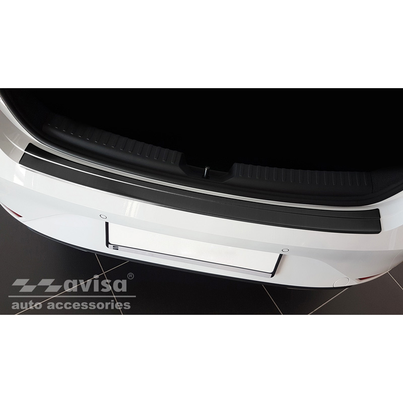 Zwart RVS Achterbumperprotector  Seat Leon IV HB / Cupra Leon HB (KL) 5-deurs 2020-2024 & FL 2024-