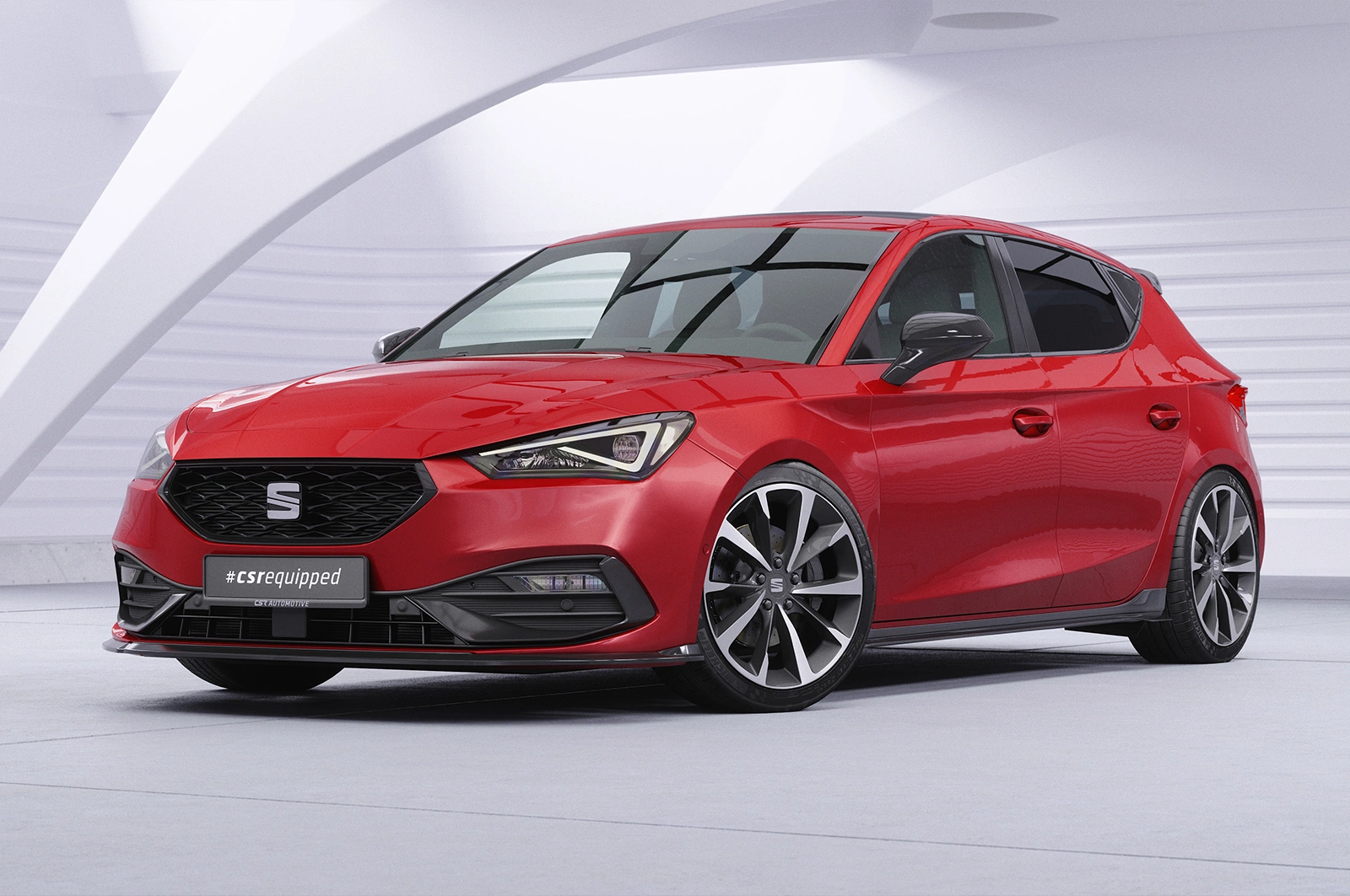 Voorspoiler Seat Leon 4 (Typ KL) Glans Zwart – CSR Automotive