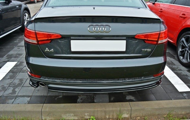 Achterbumperspoiler Audi A4 B9 S-Line Glanzend Zwart