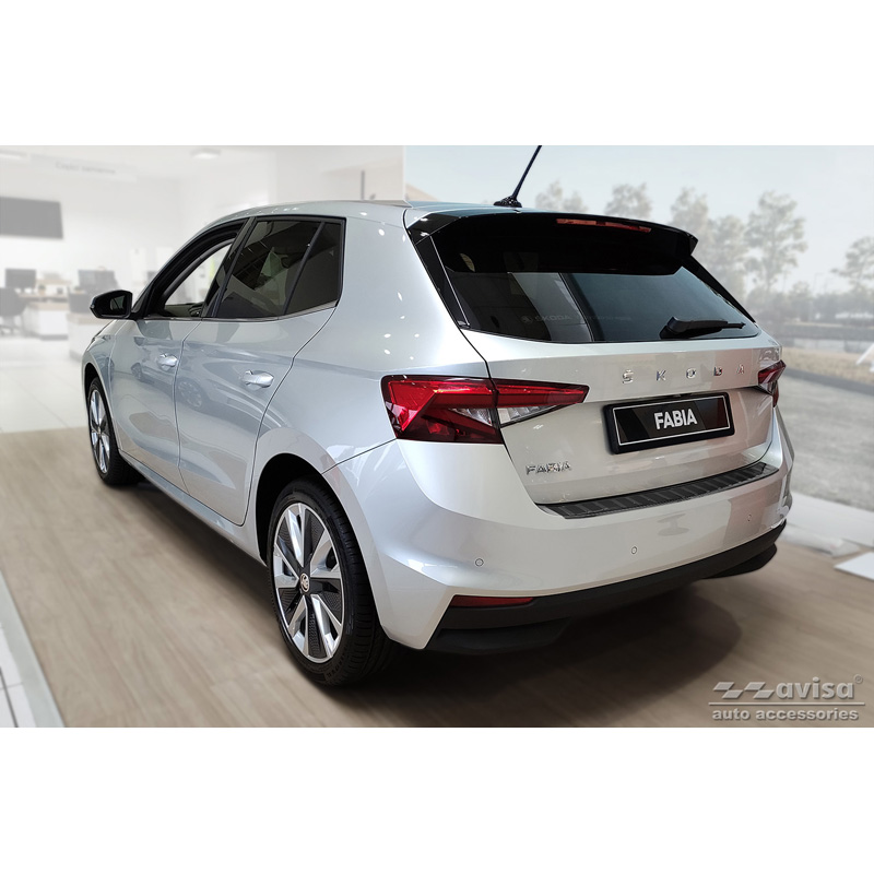 Zwart RVS Achterbumperprotector  Skoda Fabia IV Hatchback 2021- 'Ribs'