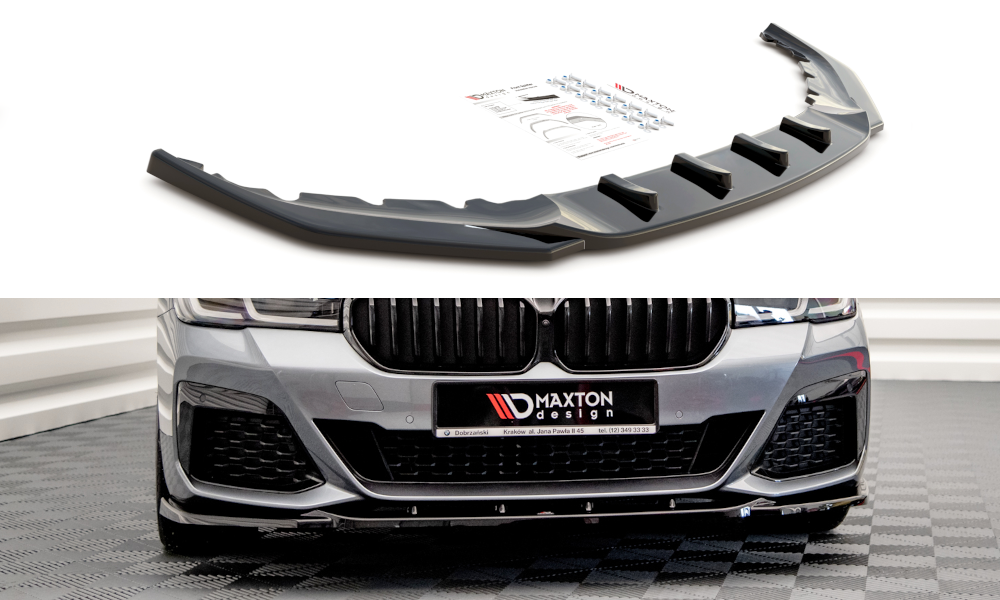 Voorspoiler V.2 BMW 5 Serie G30 M Pakket FL Maxton Glans Zwart