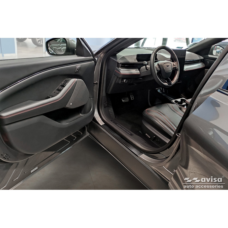 Zwart RVS Instaplijsten  Ford Mustang Mach-E 2020- 'Lines' - 4-delig