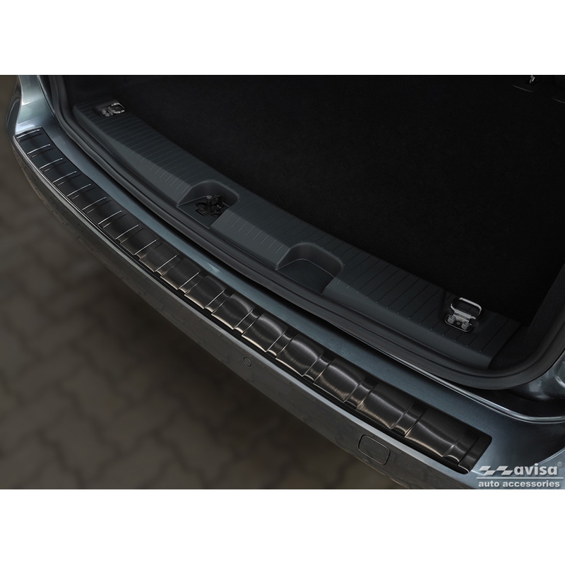 Zwart RVS Achterbumperprotector  Volkswagen Caddy V 2020- 'Ribs'