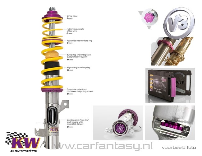 Schroefset KW V3 inox Audi A3 8P 1.9TDI 03/2003-
