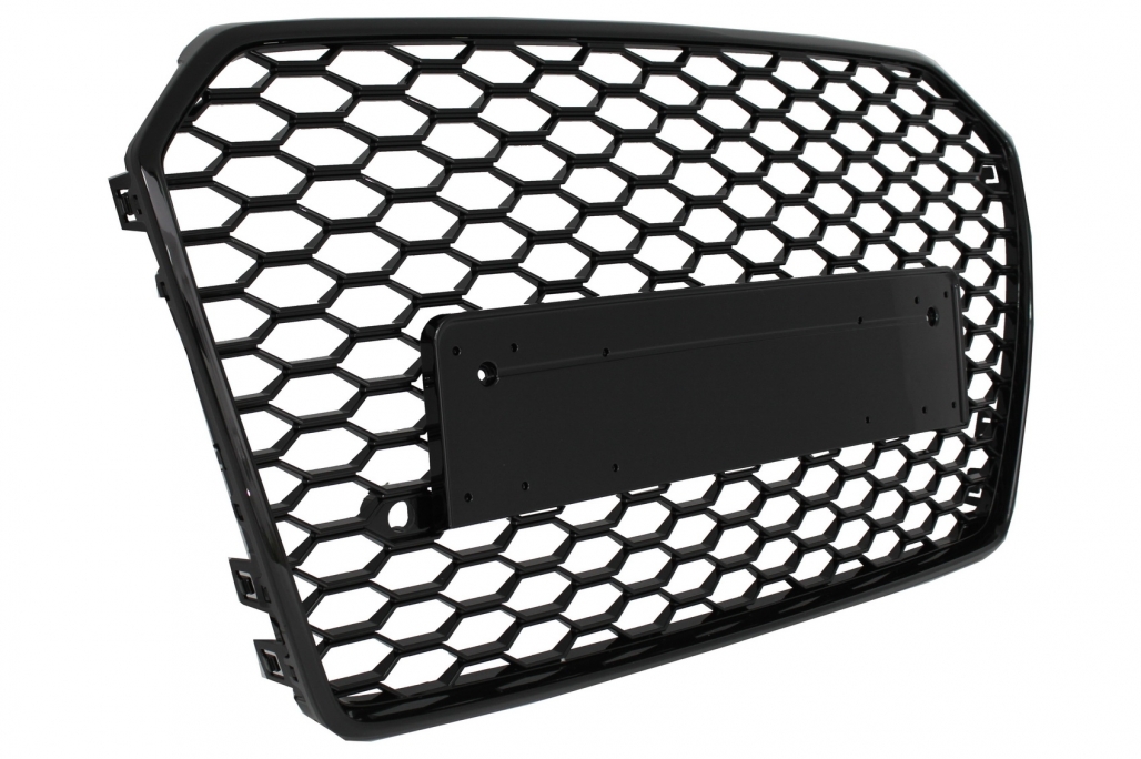 Grill Audi A6 C7 15-18 RS Look Glans Zwart
