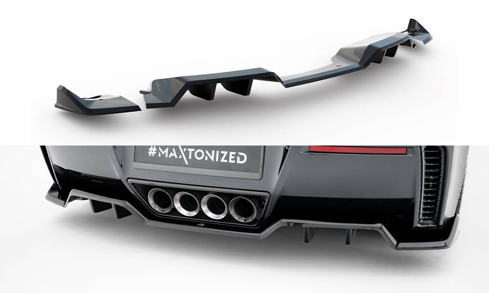 Achter Diffuser + Achterzij spoilers Chevrolet Corvette Z06 C7 Maxton Glans zwart
