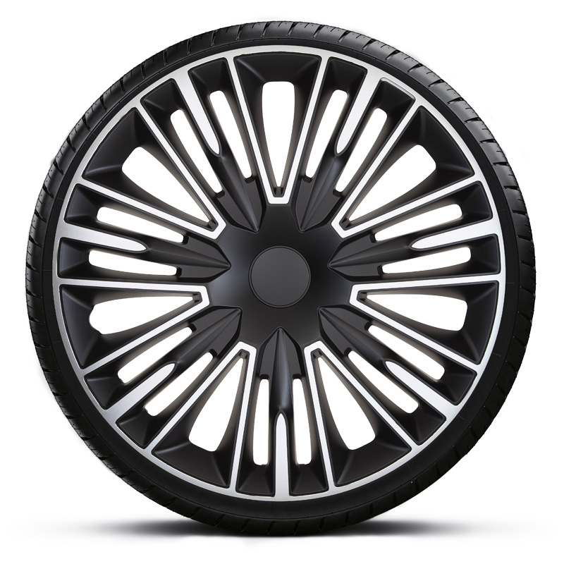 4-Delige Wieldoppenset Jerez 14-inch zilver/zwart