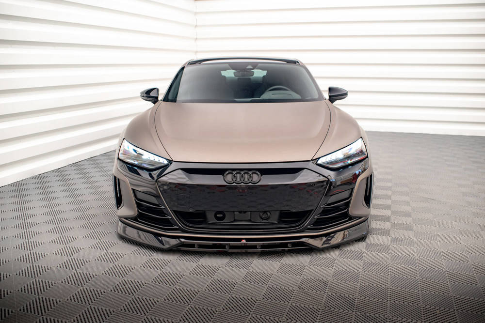 Voorspoiler V.3 Audi E-Tron GT & RS GT Maxton Glans Zwart