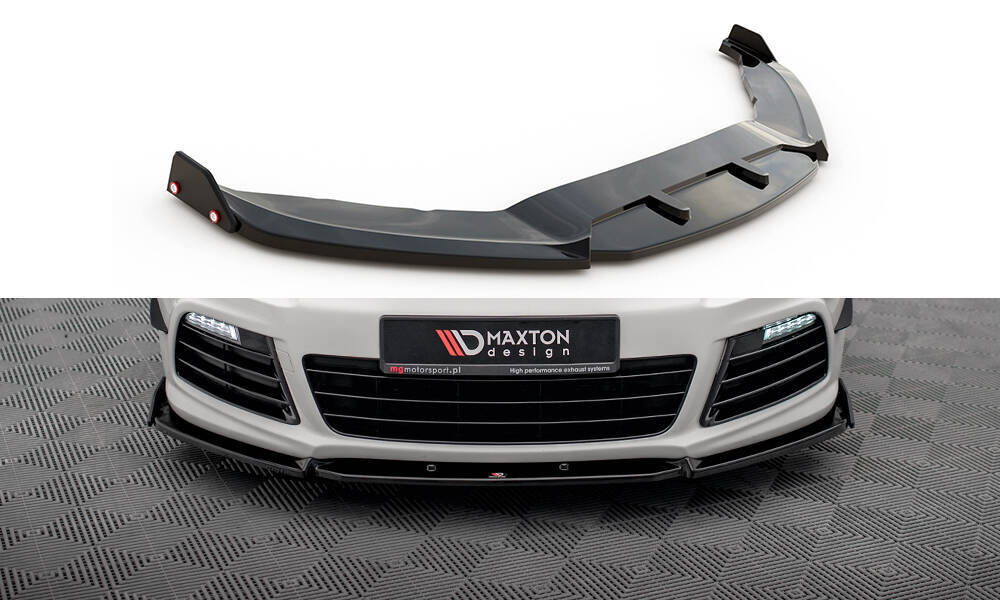 Voorspoiler V.3 met Canards Volkswagen Scirocco R Maxton Glans Zwart