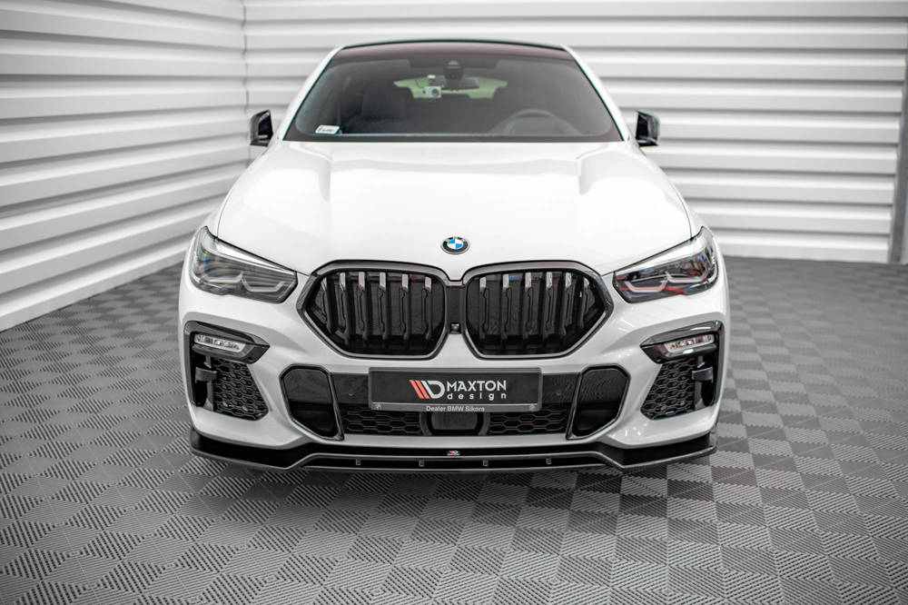 Voorspoiler V.2 BMW X6 M-pakket G06 glans zwart