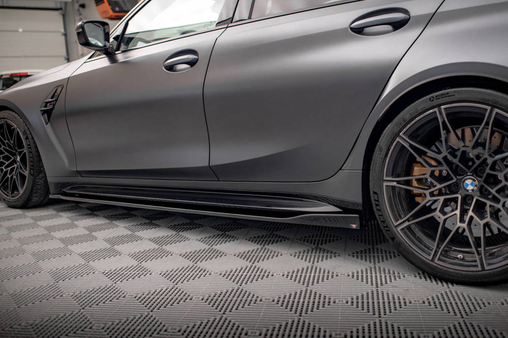 Zijskirts V.2 BMW M3 G80 / G81 Maxton Glans Zwart