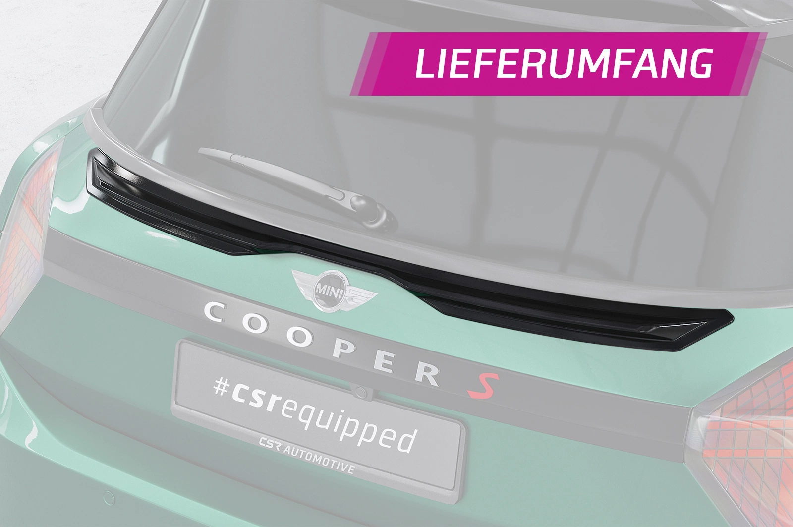 Achterspoiler Mini F66 glans zwart