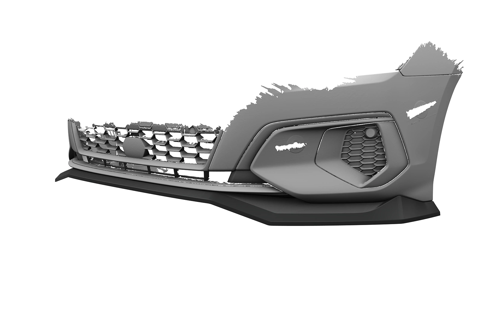 Voorspoiler Audi A3 8Y Sportback glans zwart