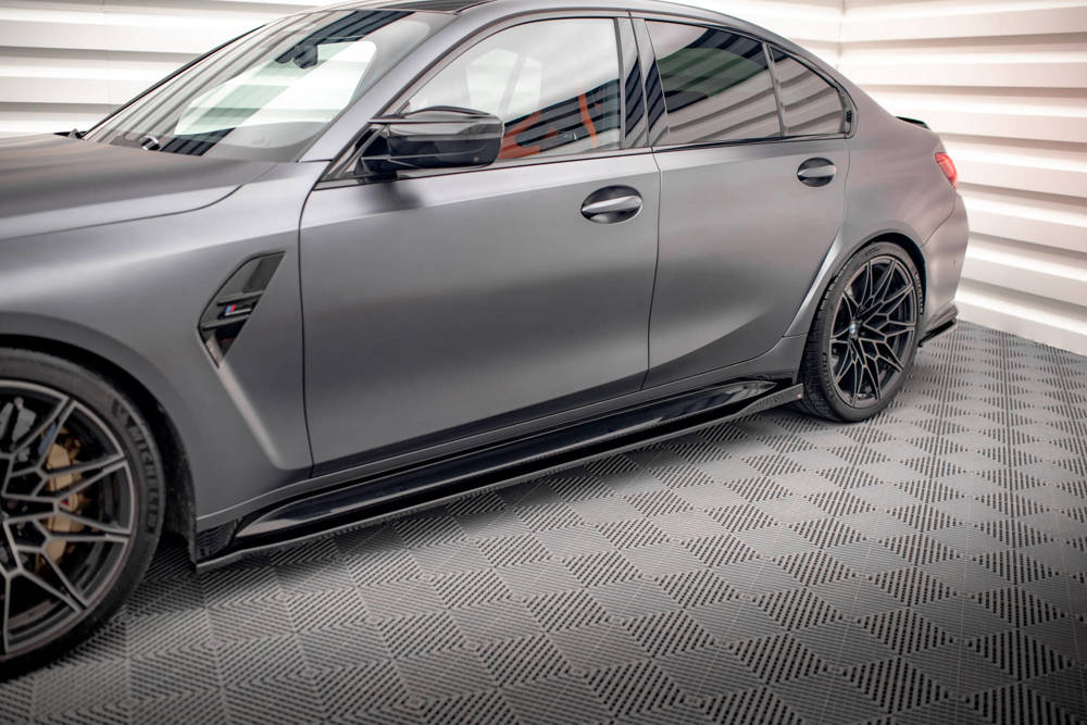 Zijskirts V.2 BMW M3 G80 / G81 Maxton Glans Zwart
