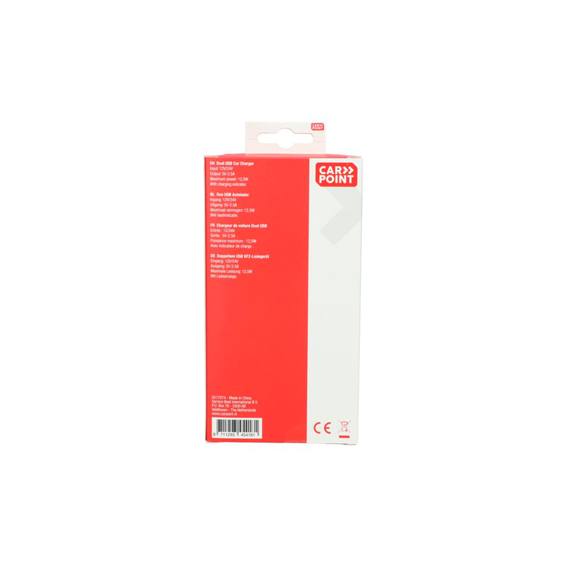 Carpoint Duo USB Autolader 12/24V 2.5A