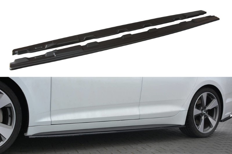 Zijskirts Diffusers Audi S5 / A5 S-Line F5 Sportback Glanzend Zwart