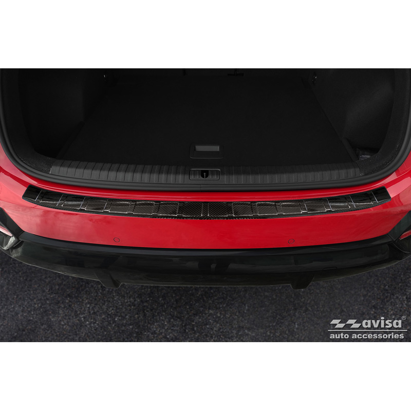 Echt 3D Carbon Achterbumperprotector  Audi Q3 Sportback 2019- 'Ribs'