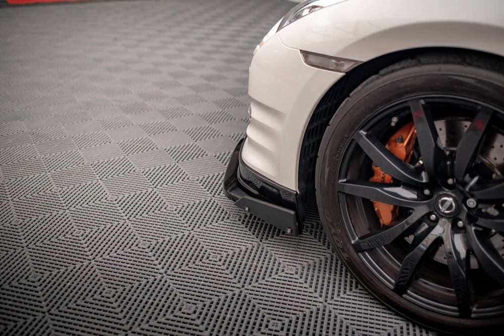 Voorspoiler met Canards Nissan GTR R35 11-16 Maxton Glans Zwart