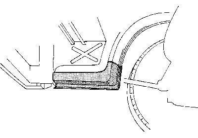 dorpel, binnen, links VW LT, 1975-1996