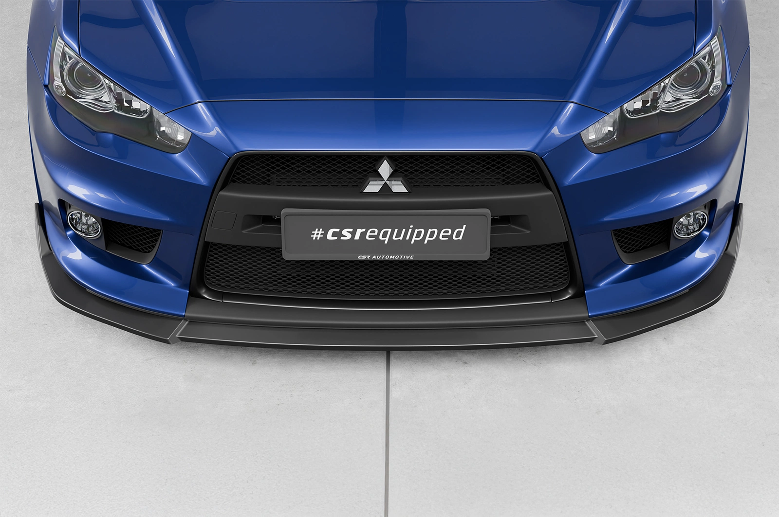Voorspoiler Mitsubishi Lancer Evolution X glans zwart