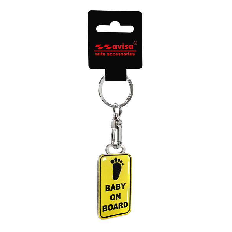 RVS sleutelhanger - 'Baby On Board'