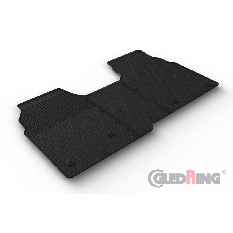 Gledring Rubbermatten  Ford Tourneo Custom 2023- (stoel/bank) (G profiel 3-delig + montageclips)