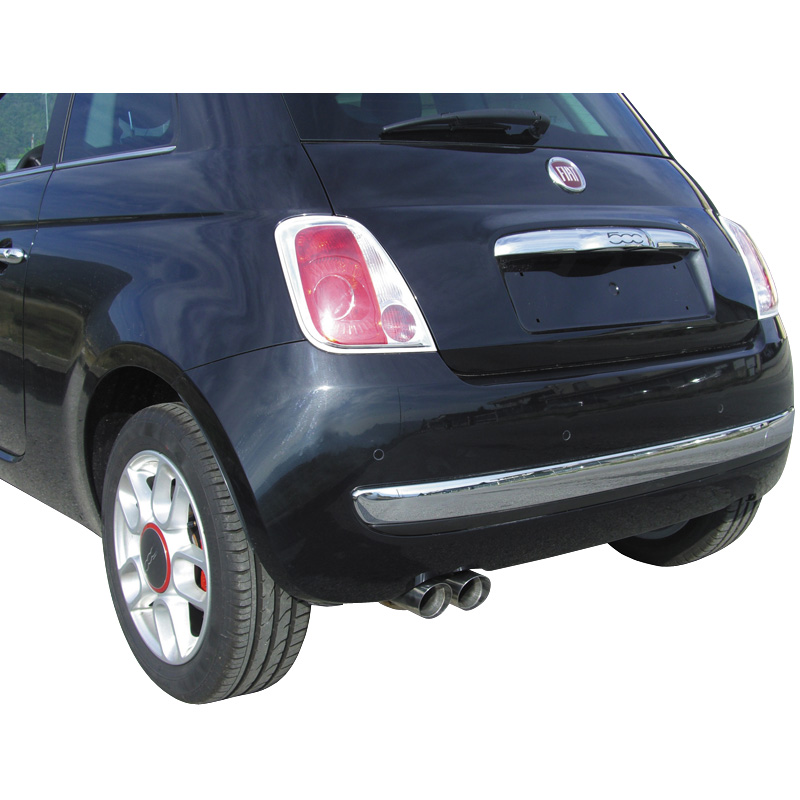 100% RVS Sportuitlaat  Fiat 500 1.4 16v (100pk) 2007- 2x70mm Racing