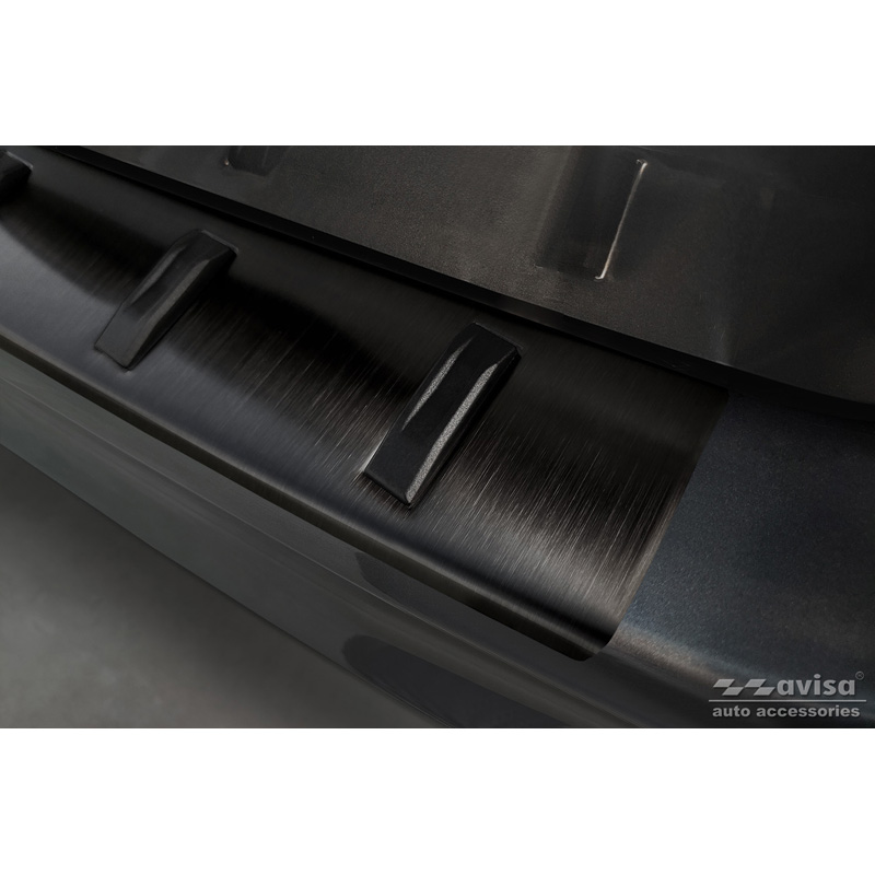 Zwart RVS Achterbumperprotector  Mercedes Vito / V-Klasse 2014-2019 & Facelift 2019- (achterklep) 'STRONG EDITION'
